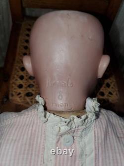 Grande poupée ancienne en biscuit allemand Revalo de 27 pouces par Gebruder Ohlhaver
