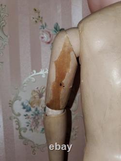 Grande poupée ancienne en biscuit allemand Revalo de 27 pouces par Gebruder Ohlhaver