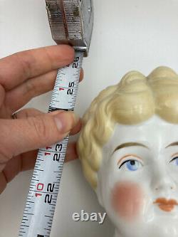 Guerre Civile Era China Head High Brow Doll 25 Cheveux Blonds