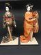 Japonaise (deux) Geisha Doll Statue Porcelaine Vintage