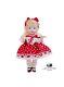 Jeune Fille Victorienne Vintage Avec Une Robe Rouge à Pois Courte - Mini Poupée En Porcelaine