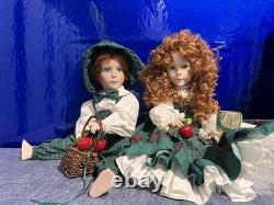 LE FABRICANT DE POUPEES VTG Apple Annie et Apple Andy Ensemble EN PORCELAINE COMPLÈTE Par Linda Rick