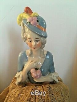 La Moitié Vintage Porcelain Doll Pin German Coussins Chapeaux Lot De Plumes 2