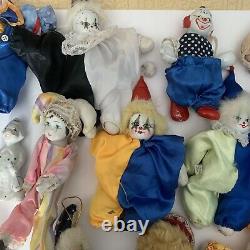 Lot De 19 Ancienne Tête De Porcelaine Clown Doll Figurines 7