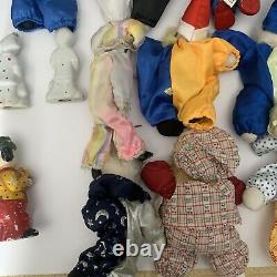 Lot De 19 Ancienne Tête De Porcelaine Clown Doll Figurines 7