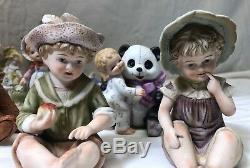 Lot De Vintage Énorme Porcelain Enfants Figurines 1950 Cupie & Dolls Piano