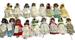 Lot de 17 cadeaux vintage World of Gorham en porcelaine bisque, 8 poupées, années 80-90