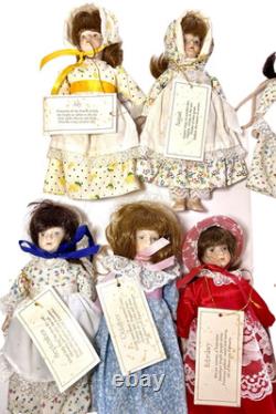 Lot de 17 cadeaux vintage World of Gorham en porcelaine bisque, 8 poupées, années 80-90