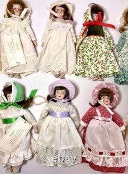 Lot de 17 cadeaux vintage World of Gorham en porcelaine bisque, 8 poupées, années 80-90