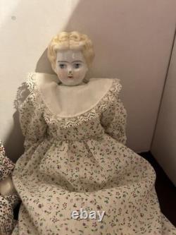 Lot de 3 poupées anciennes allemandes à tête en porcelaine