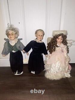 Lot de 3 poupées en porcelaine vintage en bon état de propreté