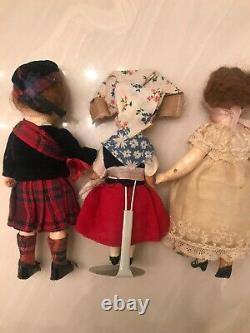 Lot de 3 poupées miniatures en porcelaine bisque pour fille avec bras et jambes articulés - poupée allemande