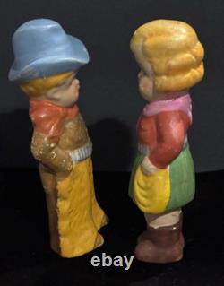 Lot de 6 poupées miniatures anciennes en biscuit/porcelaine