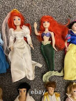 Lot de princesses Disney vintage des années 1990 - Poupée en porcelaine de la Princesse Ariel, la Petite Sirène