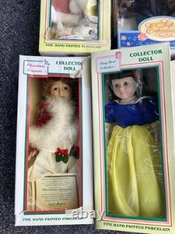 Lot mélangé de 11 poupées en porcelaine vintage de différentes marques et tailles