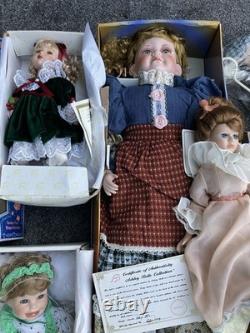 Lot mélangé de 11 poupées en porcelaine vintage de différentes marques et tailles