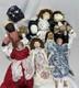 Lot Vintage De Succession De 11 Poup&eacute;es D&rsquo;art Populaire Amish Sign&eacute;es Et Little Women Sign&eacute;es, Lot Group&eacute;