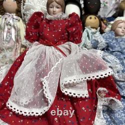 Lot vintage de succession de 11 poupées d’art populaire Amish signées et Little Women signées, lot groupé