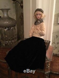 Lovely Vintage Edna Daly Hand Made Cire Edwardian Style Victorien Lady Doll