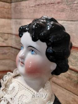 Merveilleuse poupée en bisque rose Dolly Madison de 21 pouces