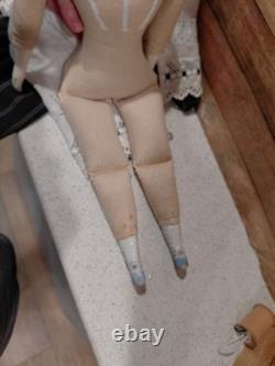 Merveilleuse poupée en bisque rose Dolly Madison de 21 pouces