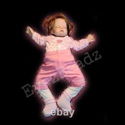 Mignon Vtg 86 Poupée de bébé réelle en porcelaine Sugar Britches Sleepy Bonde Pnk #EvezBeadz