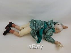 Papy Grandma Porcelain Dolls Oshkosh Salopette John Deere Chapeau Vintage Rare