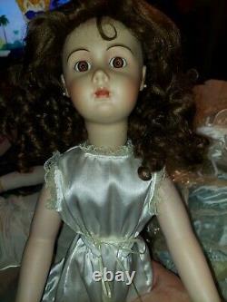 Pat Loveless 30 Inch Antique Reproduction Française Jumeau Doll Crystal Blue Ice