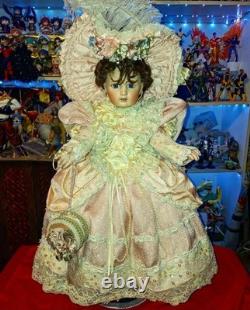 Pat Loveless Bebe Bru Rose et Pêche Poupée Antique Reproduction 22 Vintage 1996