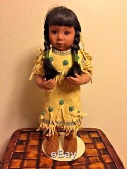 Perle Pocahontas Turquoise Perles Vintage Native American Indian 14 Doll