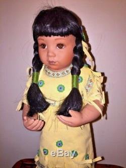 Perle Pocahontas Turquoise Perles Vintage Native American Indian 14 Doll