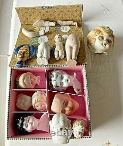 Pièces À Dollage, Porcelaine, Têtes De Bisque, Bras, Etc., Miniatures, Dolls-16 Pcs