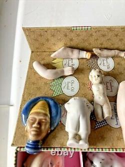 Pièces À Dollage, Porcelaine, Têtes De Bisque, Bras, Etc., Miniatures, Dolls-16 Pcs