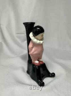 Pierrot Clown Bud Vase Rare Art Déco Allemagne Figurine De Porcelaine C1920