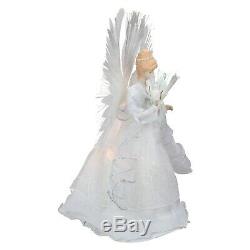 Porcelaine Lighted Ange De Noël Arbre Topper Doll Décoration Vintage Blanc Accueil