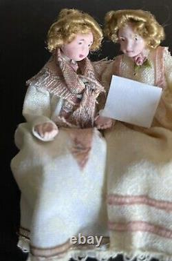 Porcelaine Victorienne Vintage Fait À La Main Poupées Femelles Dollhouse Miniatures