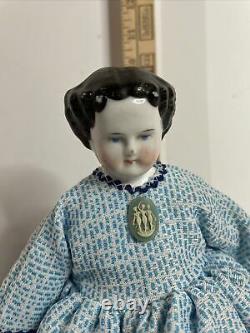 Poupée À Sourcils De Tête De Chine Antique Avec Robe Antique Figurine Rare Vintage 9