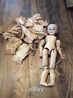 Poupée Antique 12 Jumeaux Bebe, Tête En Porcelaine G2, Corps En Bois 3/0 Vtg