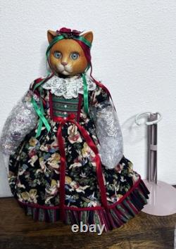 Poupée Goebel Récolte Abondante chat orange vacances musicale porcelaine vintage #254