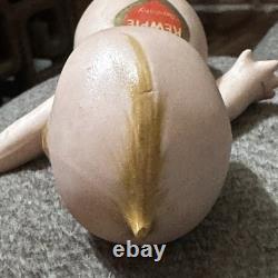 Poupée Kewpie en biscuit signée Rose O'Neill vintage 5 pouces, ailes bleues, porcelaine antique