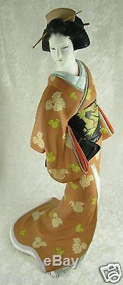 Poupée Kimono Hakata Mimasu Geisha En Porcelaine Japonaise 13x7x7 Pouces Vintage