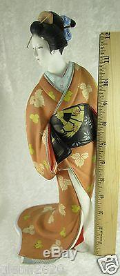 Poupée Kimono Hakata Mimasu Geisha En Porcelaine Japonaise 13x7x7 Pouces Vintage