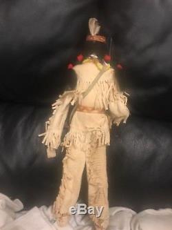 Poupée Masculine Amérindienne Vintage Algonquin Tribe