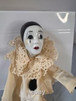 Poupée Pierrot Vintage Française Type Boudoir Tête en Porcelaine Corps en Corde Voir Photos