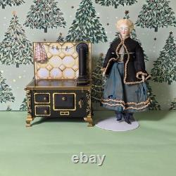 Poupée allemande en porcelaine de Parian pour maison de poupées avec poêle