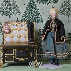 Poupée allemande en porcelaine de Parian pour maison de poupées avec poêle Poupée allemande en porcelaine de Parian pour maison de poupées avec poêle