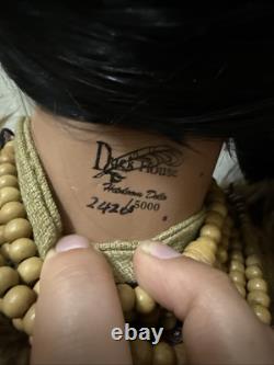 Poupée amérindienne en porcelaine vintage de 4 pieds avec une maison pour canard, héritage numéroté en édition limitée