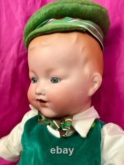 Poupée ancienne ARMAND MARSEILLE n°352/6, bébé garçon en biscuit à dôme solide, vers les années 1910, 20 rare