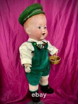 Poupée ancienne ARMAND MARSEILLE n°352/6, bébé garçon en biscuit à dôme solide, vers les années 1910, 20 rare