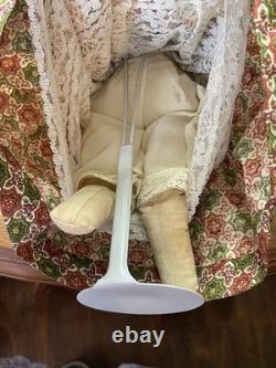 Poupée ancienne à tête en porcelaine de style Adelina Patti 12,5, bottines élégantes, rare tête des années 1860